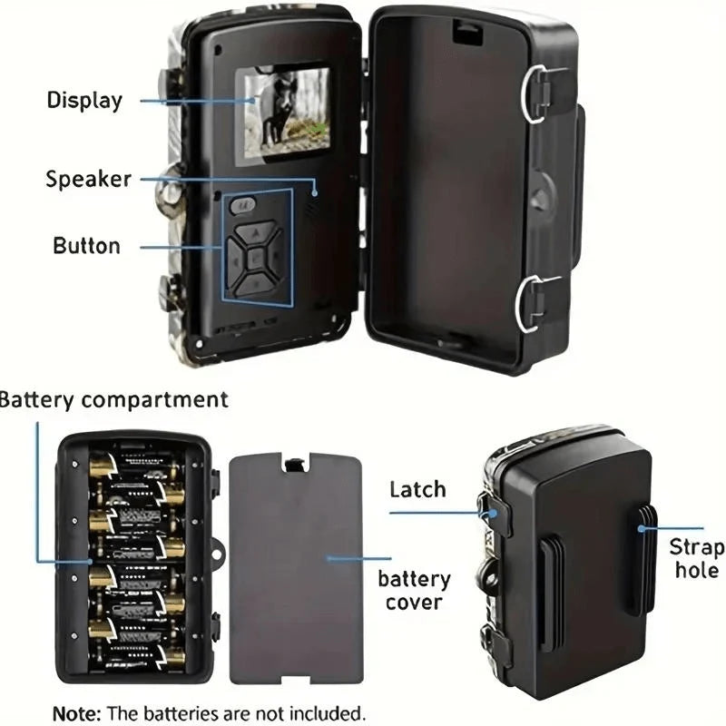Wildlife Camera No-Glow Infrared Night Vision 1080P HD