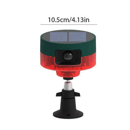 Wildlife Repeller Solar-Powered Motion Sensor with Flashing Lights & Sound Patterns