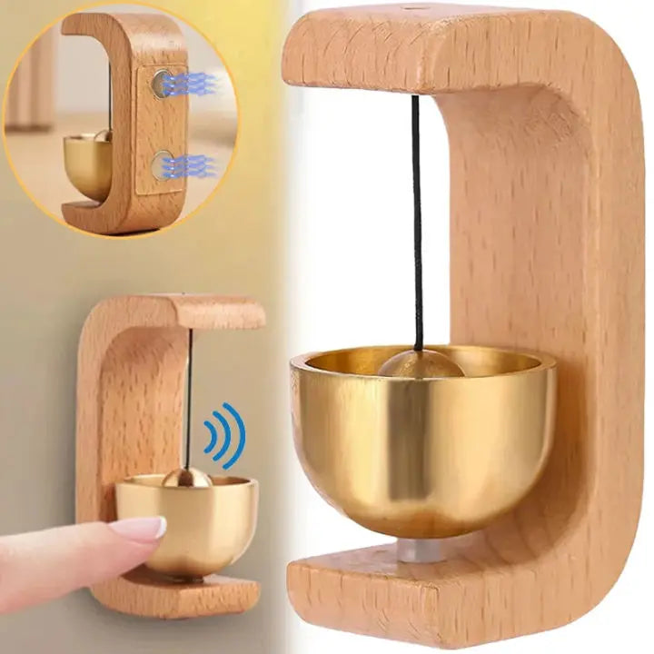 Wind Chime Magnetic Mount Natural Wood & Soothing Sound