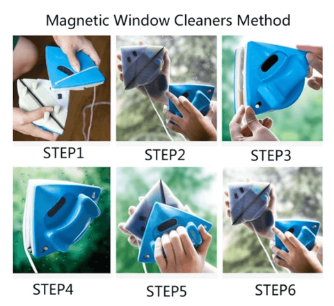 Window Cleaner Magnetic Double-Sided With Safety Strap