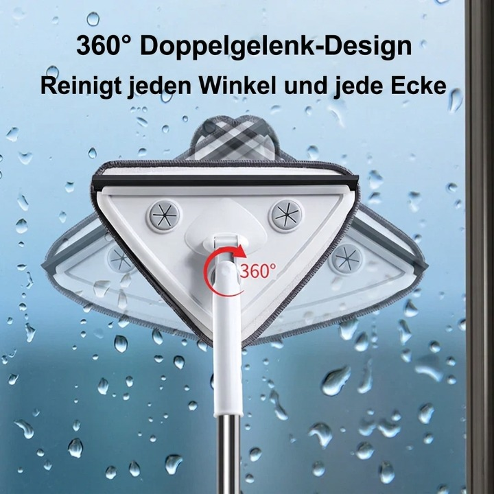 Window Cleaner Triangular Head Telescopic Handle Microfiber Cloths