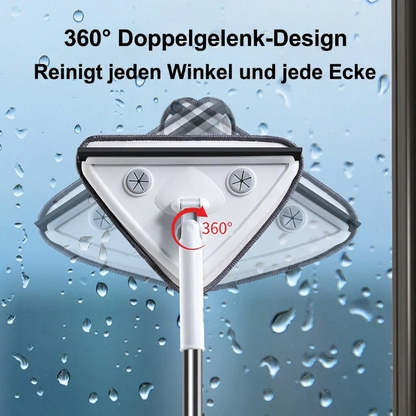 Window Cleaner Triangular Head Telescopic Handle Microfiber Cloths