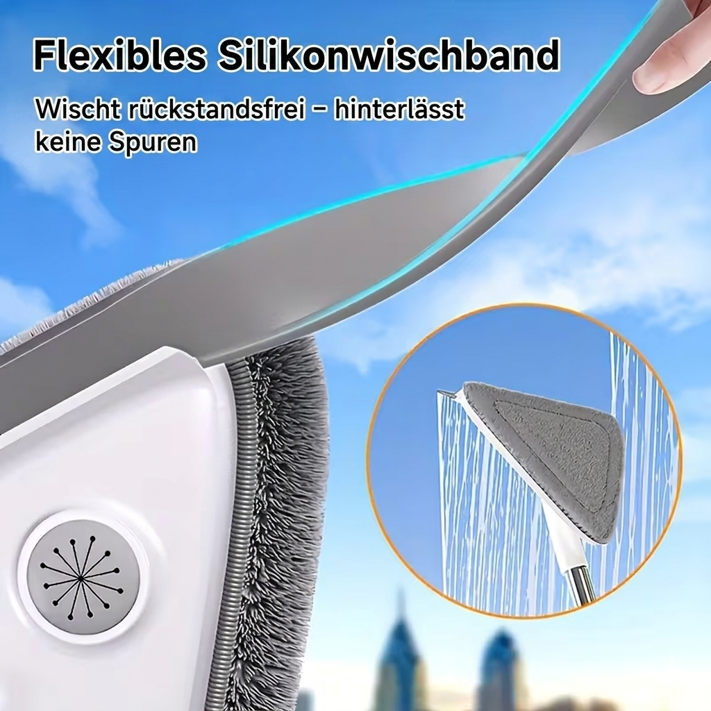Window Cleaner Triangular Head Telescopic Handle Microfiber Cloths