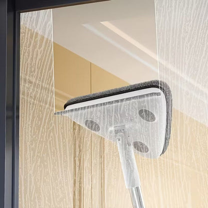 Window Cleaner Triangular Head Telescopic Handle Microfiber Cloths
