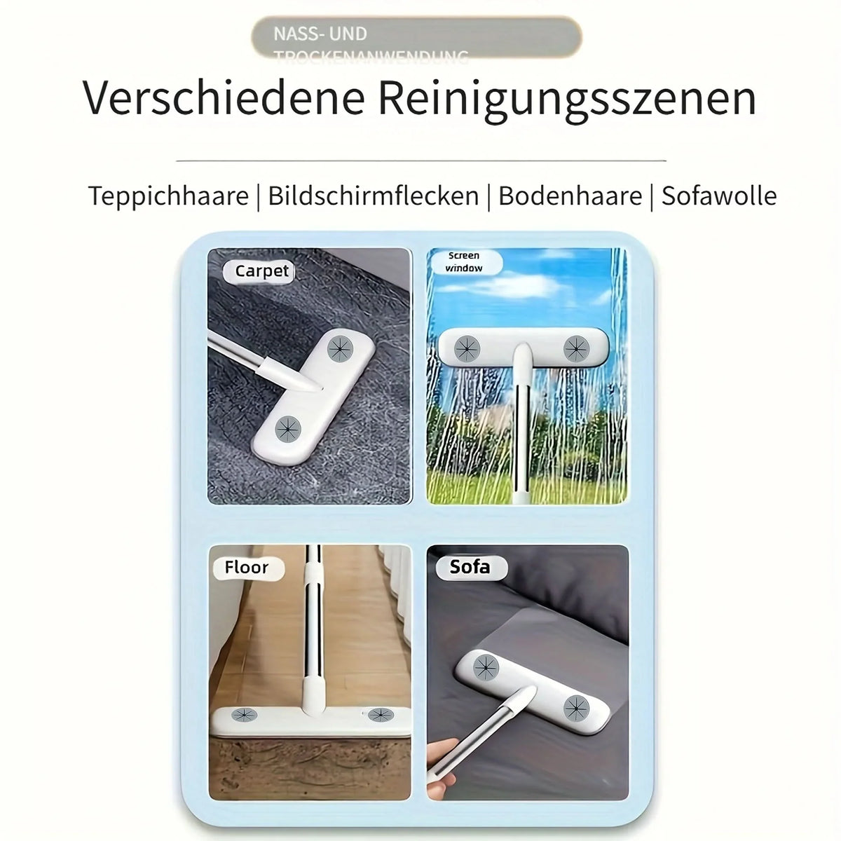 Window Cleaning Brush Retractable Handle Washable Reusable