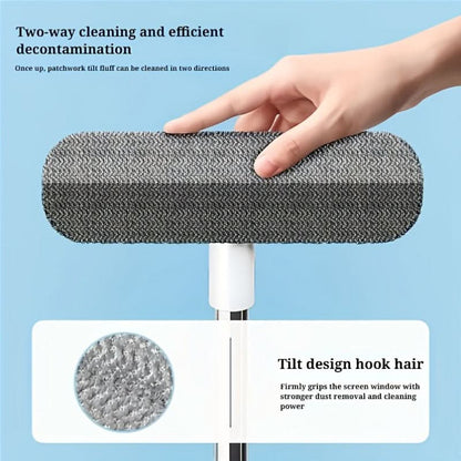 Window Cleaning Brush Retractable Handle Washable Reusable