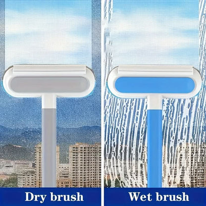 Window Cleaning Brush Rubber Squeegee With Removable Sieve
