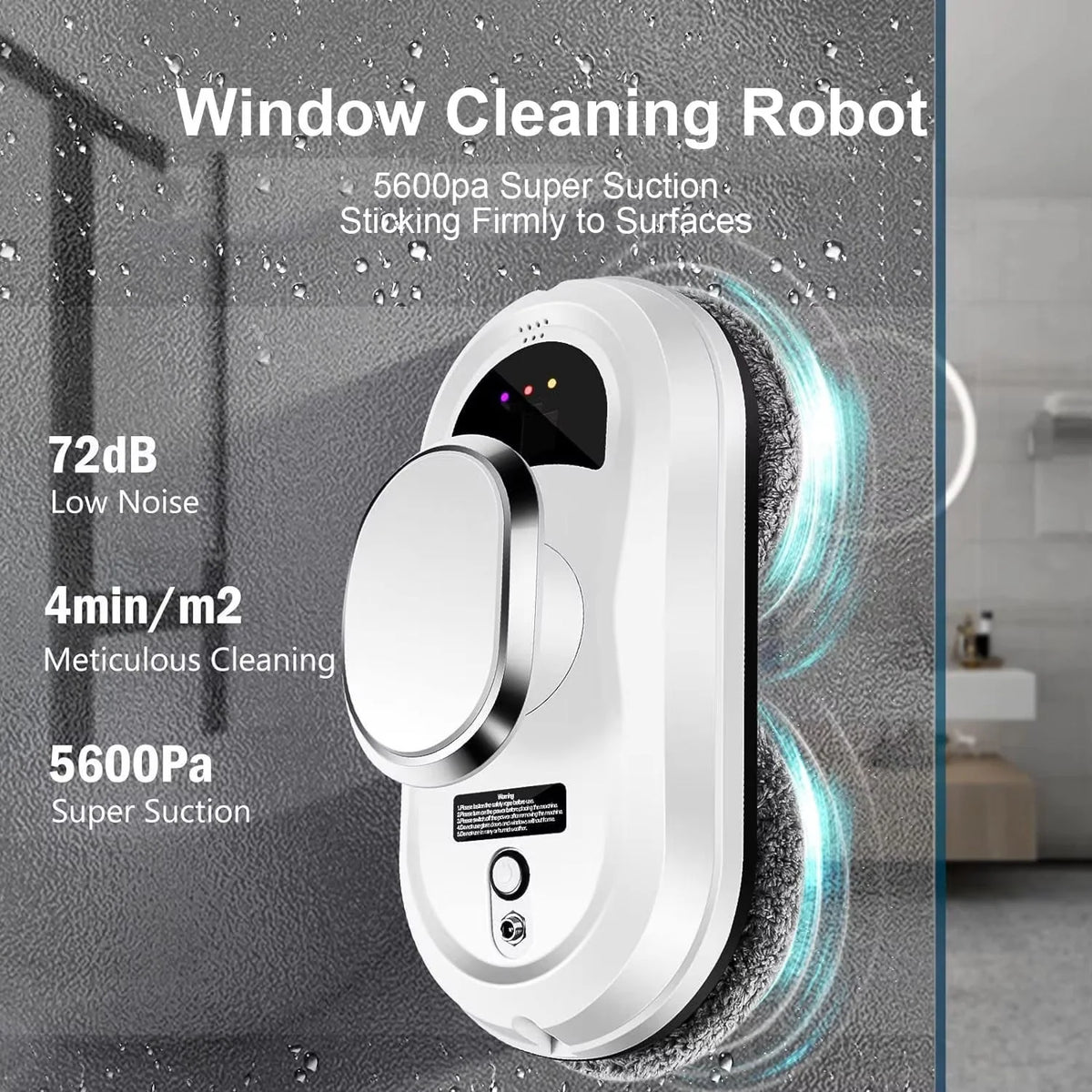 Window Cleaning Robot AI Navigation Remote Control 0.81 PSI Suction