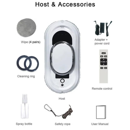 Window Cleaning Robot AI Navigation Remote Control 0.81 PSI Suction