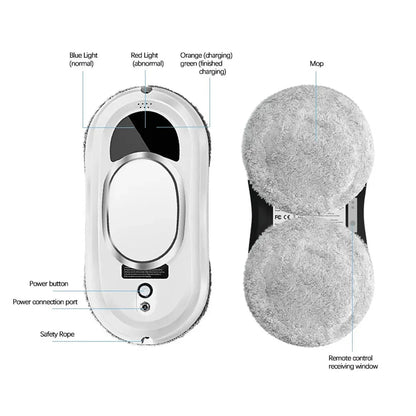Window Cleaning Robot AI Navigation Remote Control 0.81 PSI Suction
