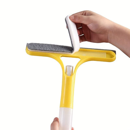 Window Cleaning Tool 3-in-1 Scraper Squeegee Microfiber Cloth