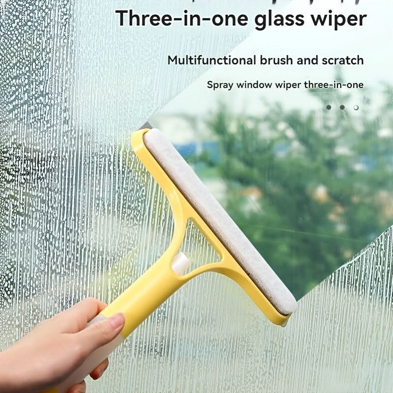 Window Cleaning Tool 3-in-1 Scraper Squeegee Microfiber Cloth