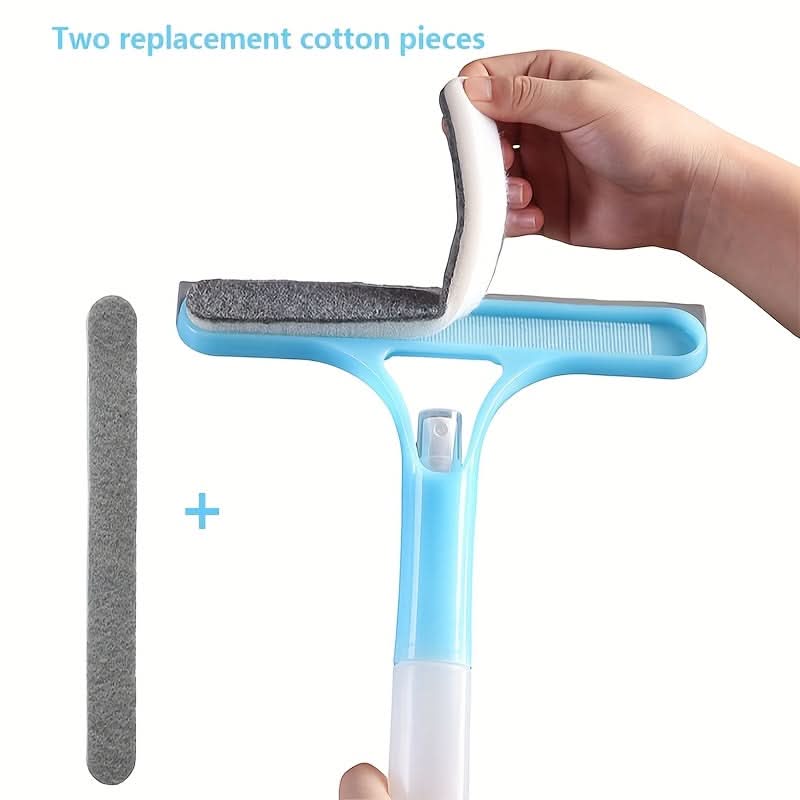 Window Cleaning Tool 3-in-1 Scraper Squeegee Microfiber Cloth