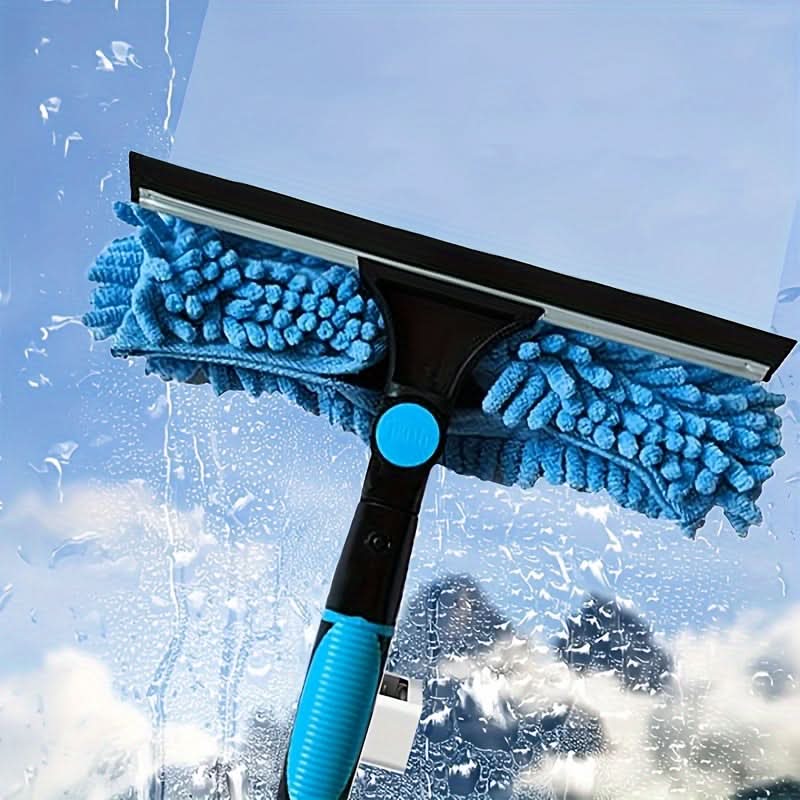 Window Cleaning Tool Retractable Pole Integrated Squeegee
