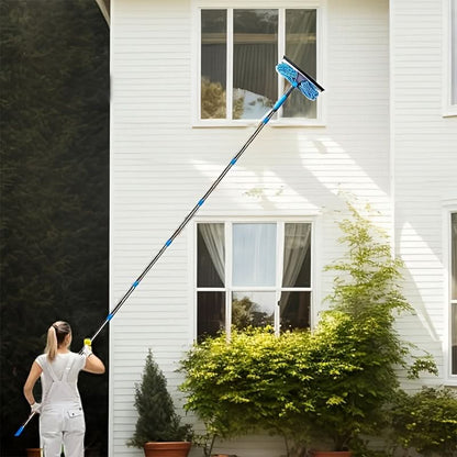 Window Cleaning Tool Retractable Pole Integrated Squeegee