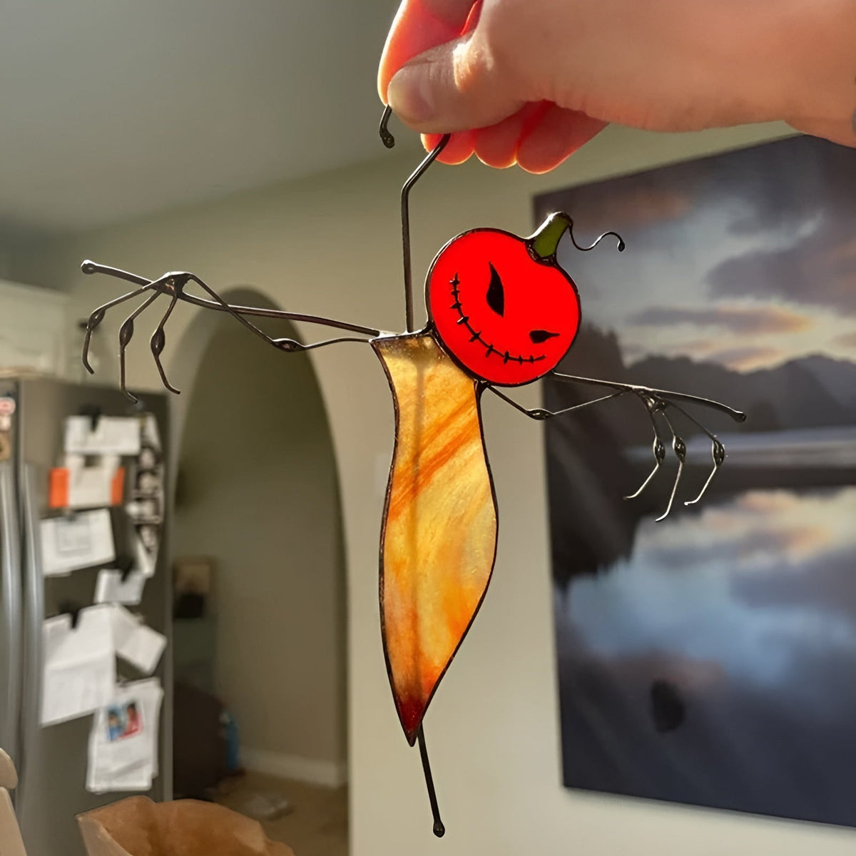 Window Decoration Halloween Stained Glass & Metal Frame
