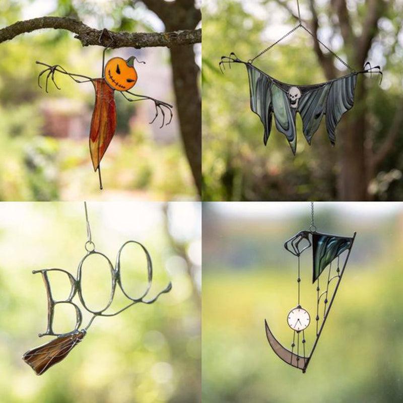 Window Decoration Halloween Stained Glass & Metal Frame