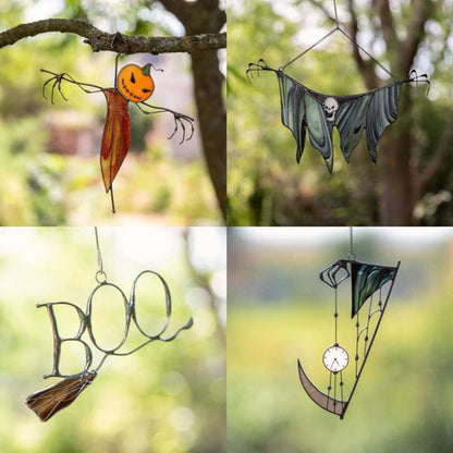 Window Decoration Halloween Stained Glass & Metal Frame
