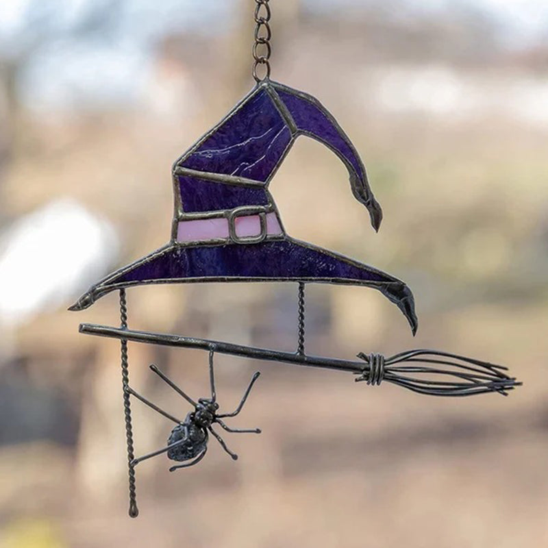 Window Decoration Halloween Stained Glass & Metal Frame