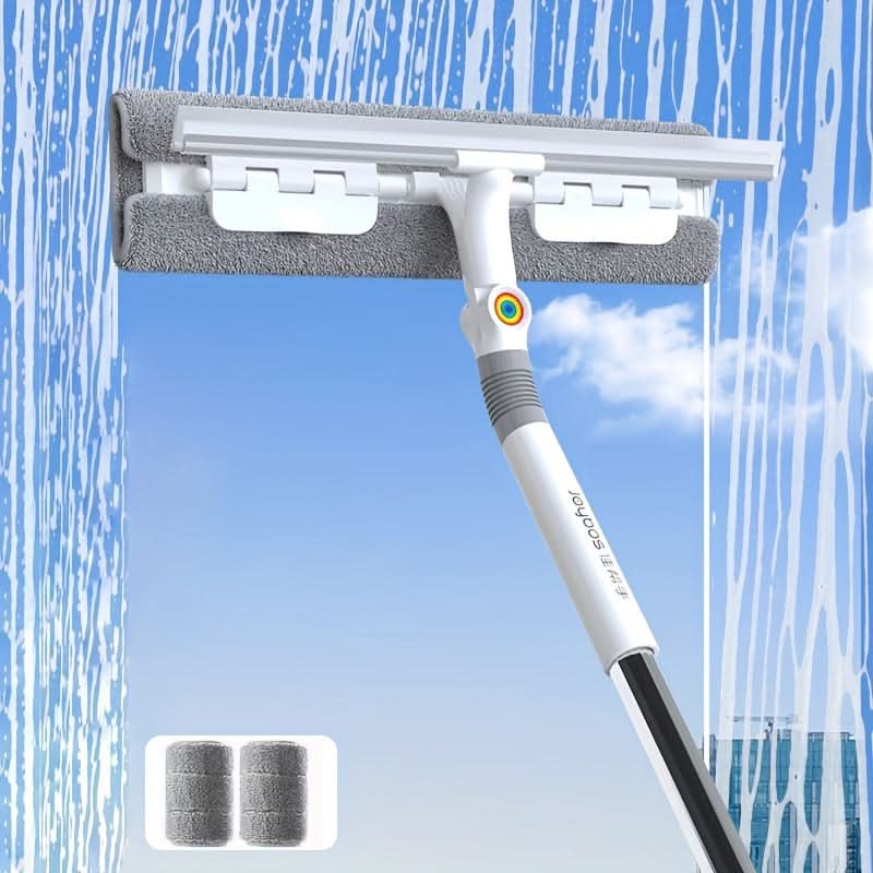 Window & Floor Squeegee Telescopic Handle 360° Rotating Head
