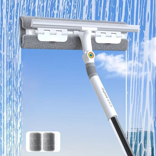 Window & Floor Squeegee Telescopic Handle 360° Rotating Head
