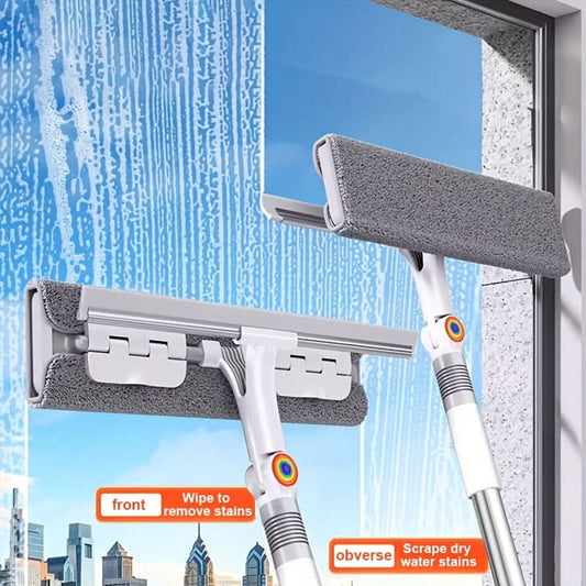 Window & Floor Squeegee Telescopic Handle 360° Rotating Head