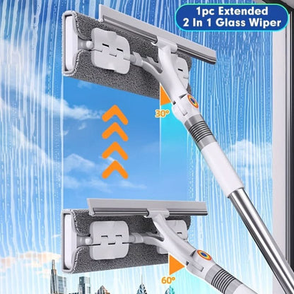 Window & Floor Squeegee Telescopic Handle 360° Rotating Head