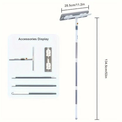 Window & Floor Squeegee Telescopic Handle 360° Rotating Head