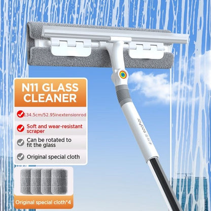 Window & Floor Squeegee Telescopic Handle 360° Rotating Head