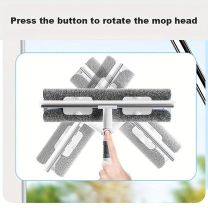 Window & Floor Squeegee Telescopic Handle 360° Rotating Head