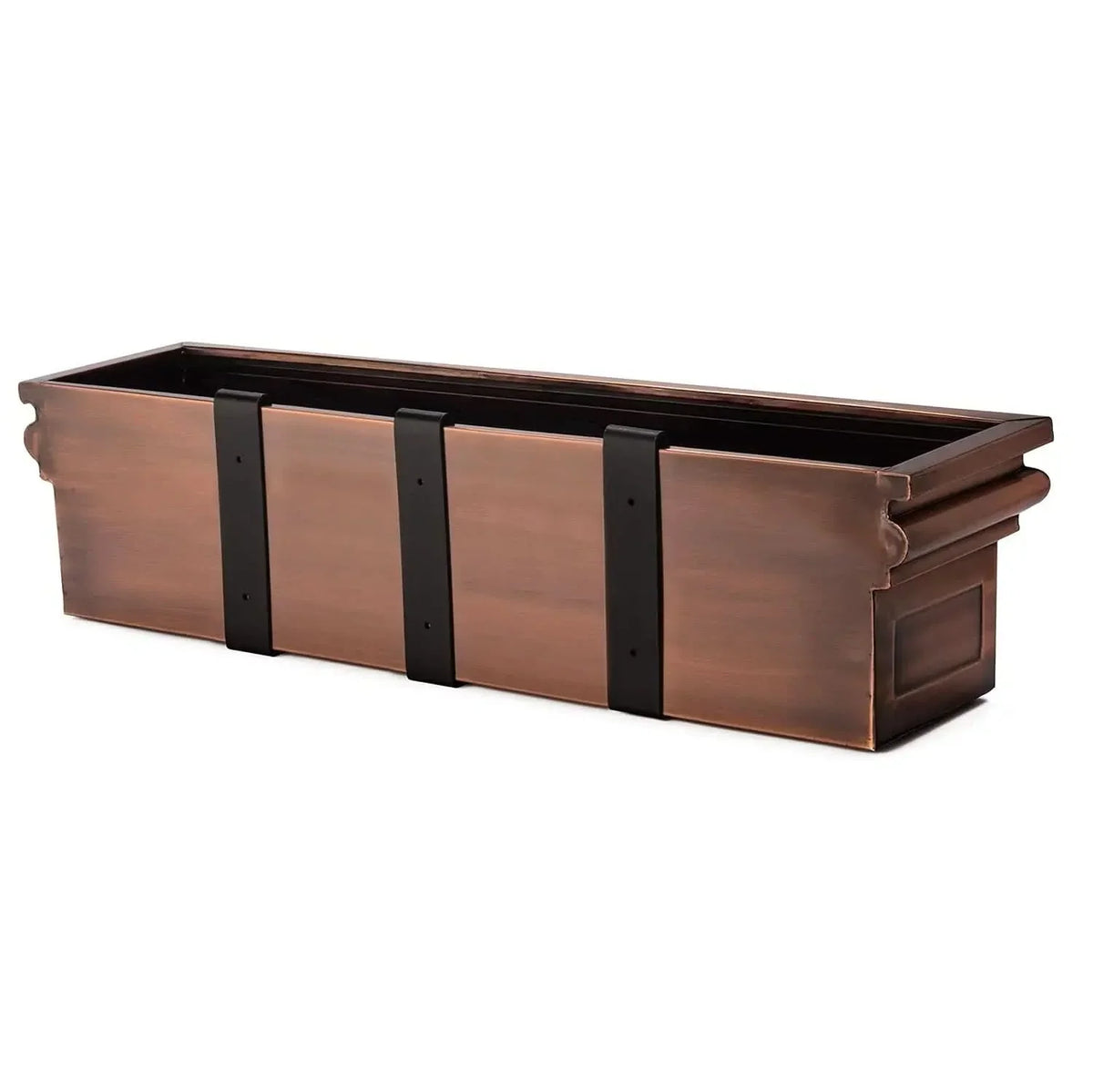 Window Planter Box Flat-Back Reinforced Metal & Copper Finish