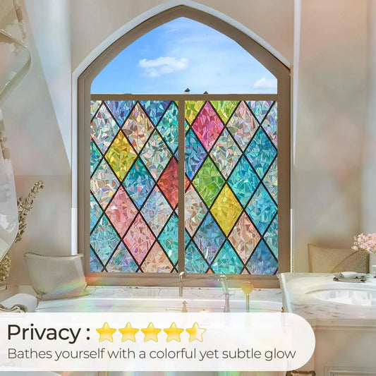 Window Privacy Film Rainbow Static Cling Removable