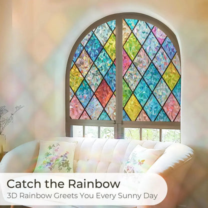 Window Privacy Film Rainbow Static Cling Removable