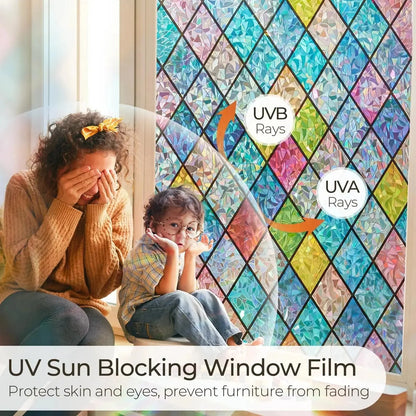 Window Privacy Film Rainbow Static Cling Removable