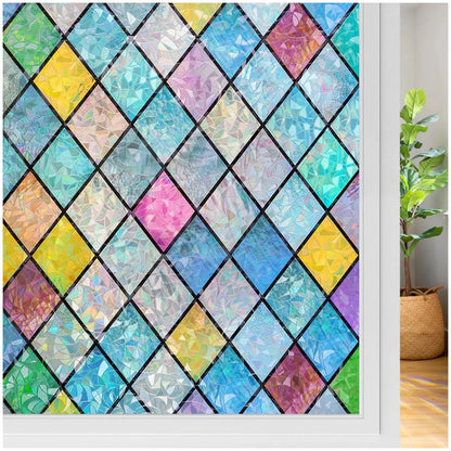 Window Privacy Film Rainbow Static Cling Removable