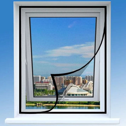Window Screen Tear-Resistant Fiberglass Cut-To-Size Hook-And-Loop