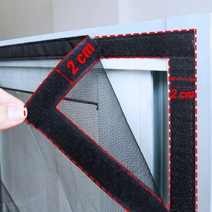 Window Screen Tear-Resistant Fiberglass Cut-To-Size Hook-And-Loop