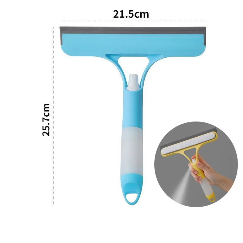 Window Squeegee 3-in-1 Spray & Wipe Silicone Blade