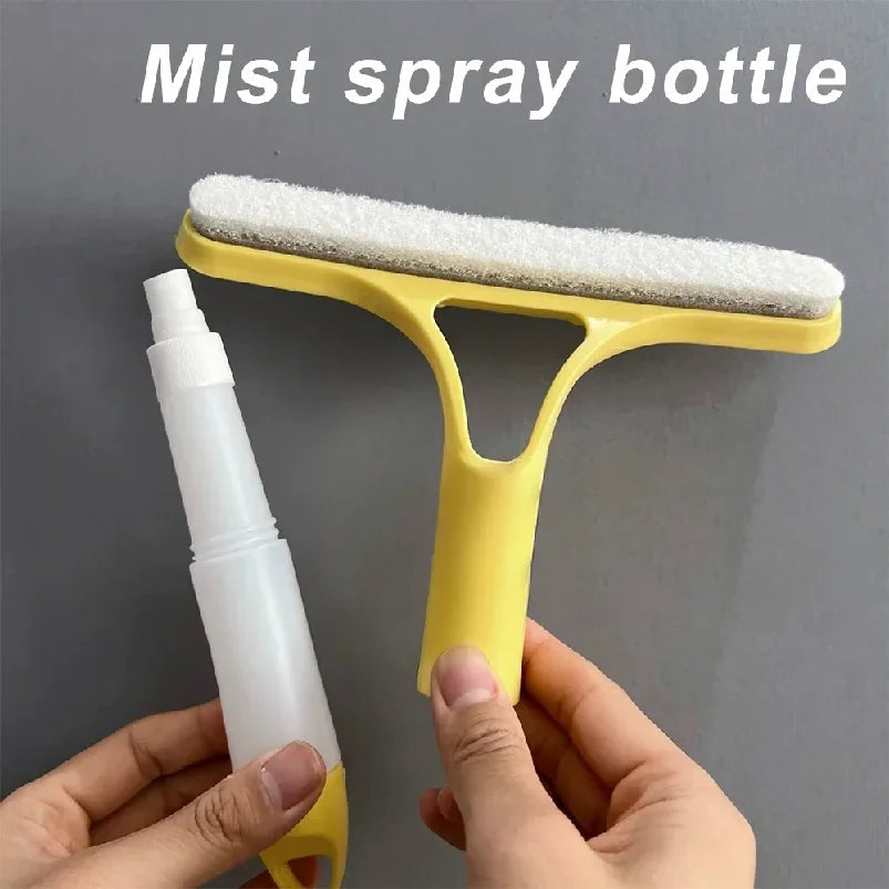 Window Squeegee Spray Bottle Silicone Blade Set of 2