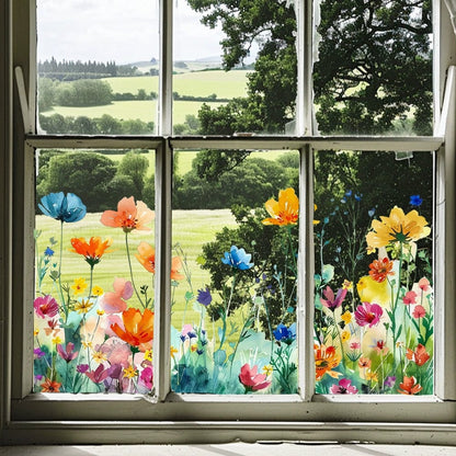 Window Sticker Floral & Butterfly Reusable & Residue-Free