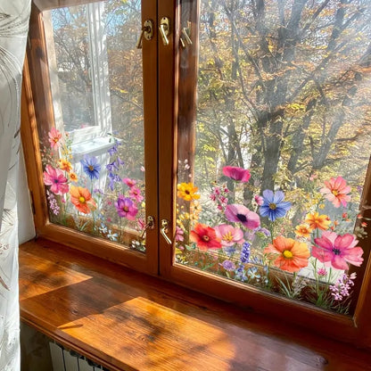 Window Sticker Floral & Butterfly Reusable & Residue-Free