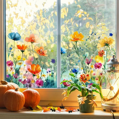 Window Sticker Floral & Butterfly Reusable & Residue-Free