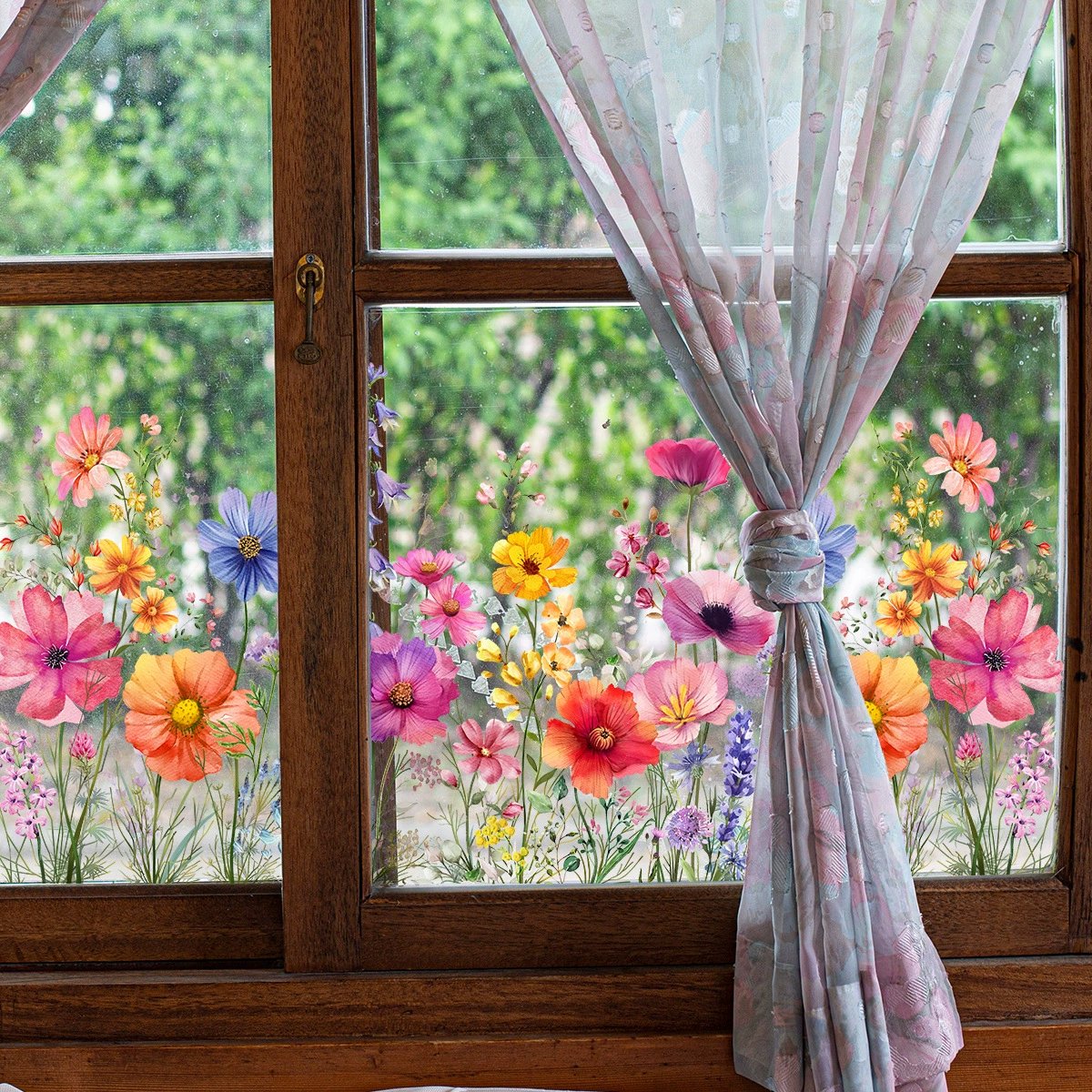 Window Sticker Floral & Butterfly Reusable & Residue-Free