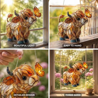 Window Suncatcher Stained Glass Effect Metal Chain Included