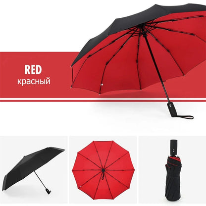Windproof Automatic Umbrella with Reverse Closing – StormShield Design