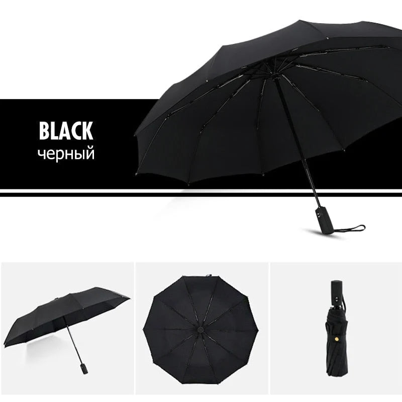 Windproof Automatic Umbrella with Reverse Closing – StormShield Design