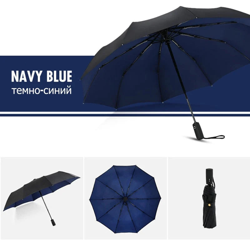 Windproof Automatic Umbrella with Reverse Closing – StormShield Design