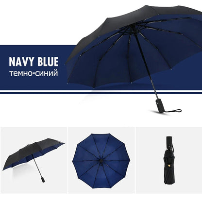 Windproof Automatic Umbrella with Reverse Closing – StormShield Design