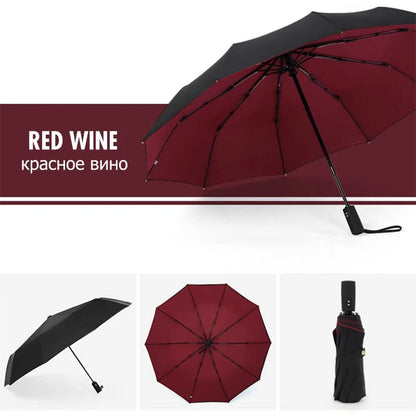 Windproof Automatic Umbrella with Reverse Closing – StormShield Design