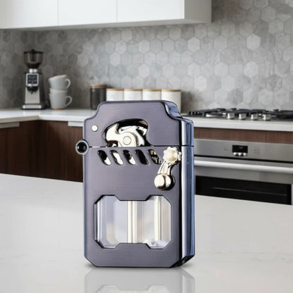 Windproof Lighter Metal Gear-Driven Compact Design